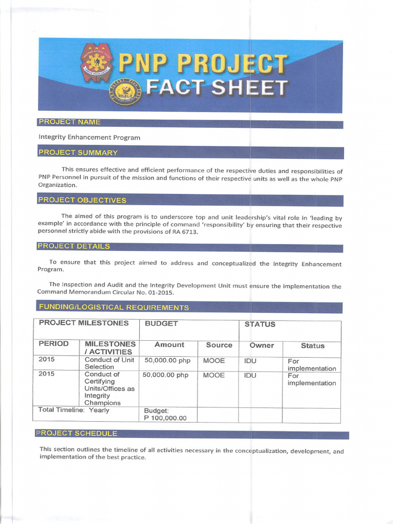 PNP Integrity Enhancement Program Overview | PDF | Business