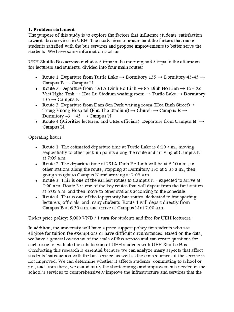 Problem Statement | Download Free PDF | Customer Satisfaction | Survey ...