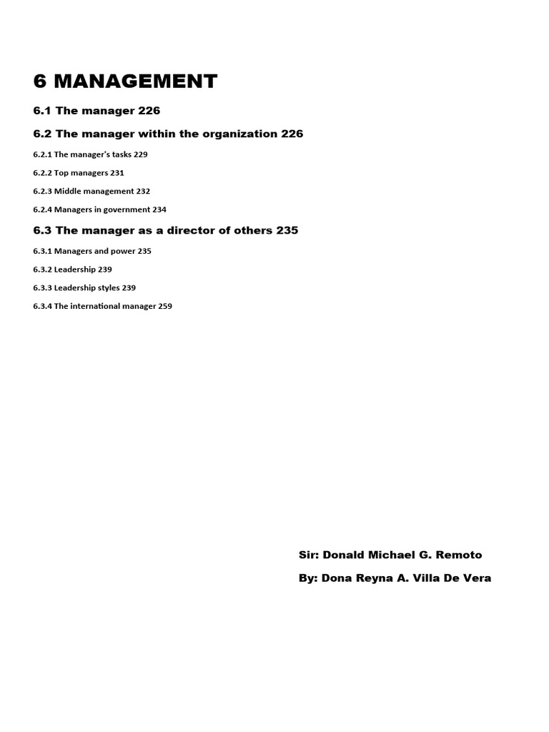 Management OMreport PDF Leadership Goal