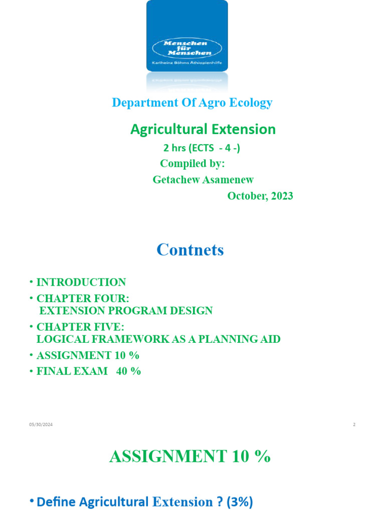 Agricultural Extension Program Design Guide | PDF | Target Audience ...
