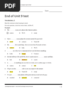 End of Unit 9 Test: Name Date