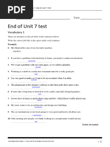 End of Unit 7 Test: Name Date