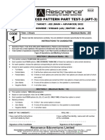 Advanced Pattern Part Test-3 (Apt-3) Paper-1