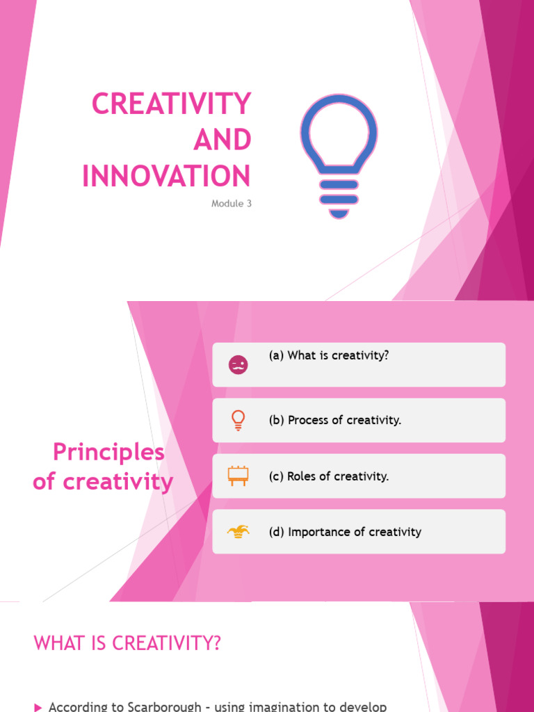 Principles of Creativity and Innovation | PDF | Innovation | Creativity