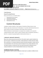 LECTURE 2 - Control Structures