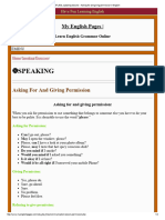 EFL - ESL Speaking Lessons - Asking For and Giving Permission in English