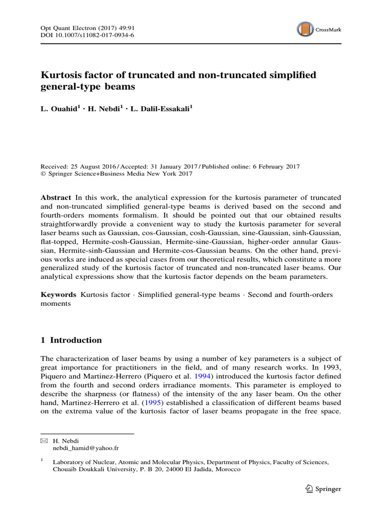 Kurtosis Factor of Truncated and Non-Truncated Simplified General-Type ...