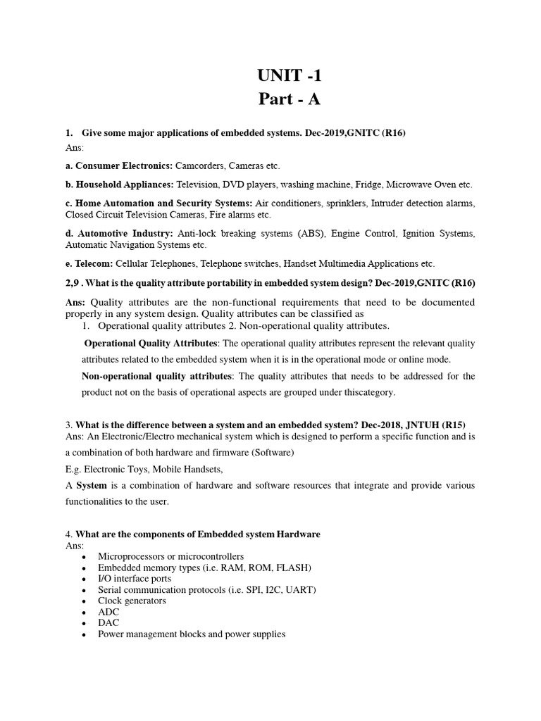 unit 1 PDF Digital Signal Processing Embedded System