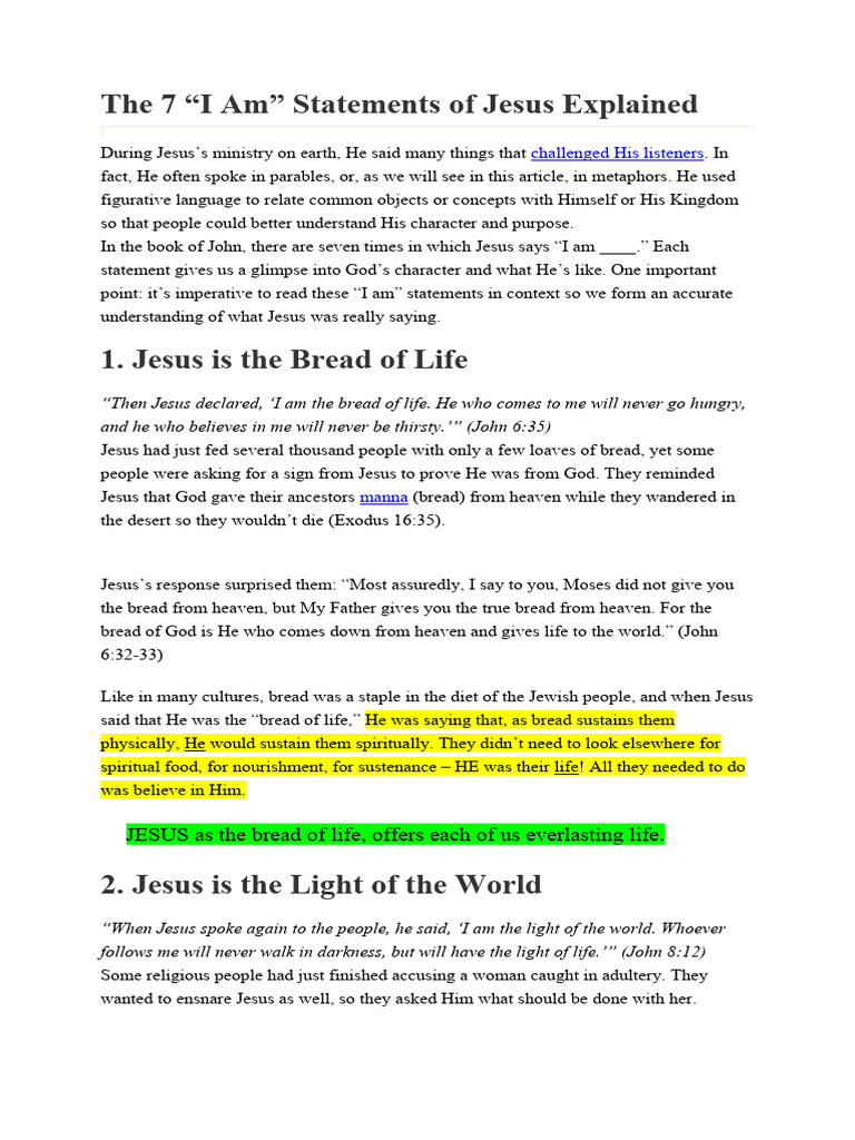 The I Am Of Jesus