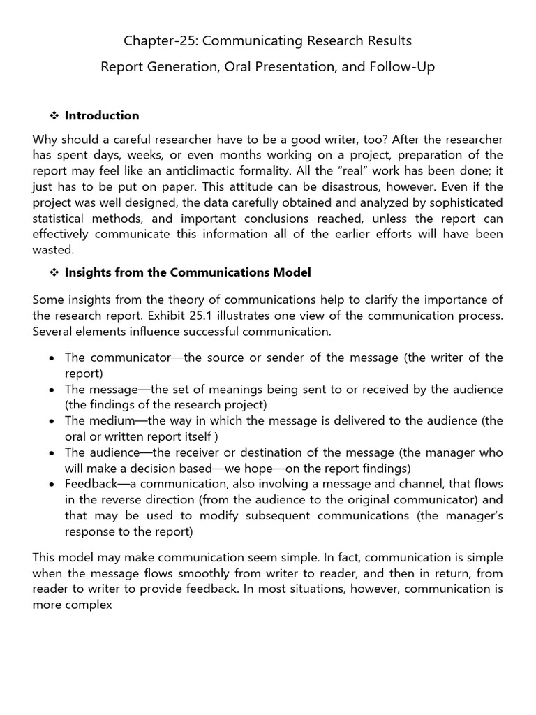 Communicating Research Results Effectively | PDF | Chart | Methodology