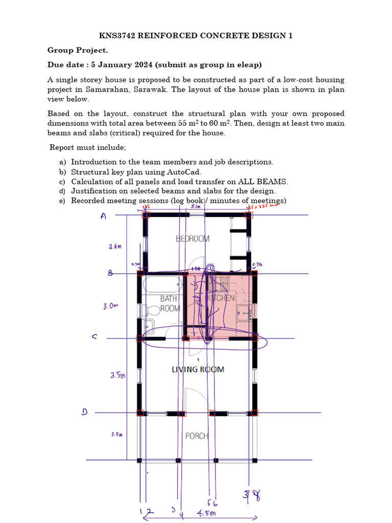 Low-Cost House Structural Design Project | PDF