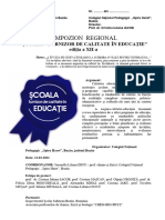 Simpozion Regional Școala Furnizor de Calitate În Educație