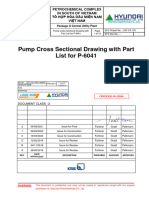 UT1-2M90-442140 - 2 - Pump Cross Sectional Drawing With Part List For P-6041