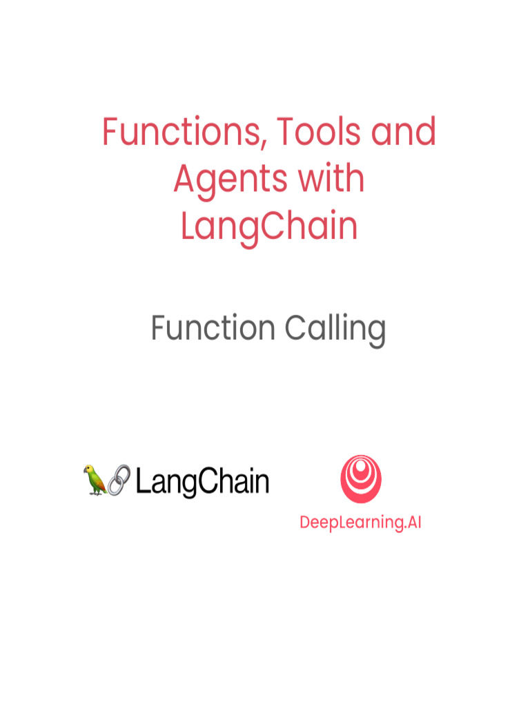 LangChain Functions and Tools Overview | PDF | Parameter (Computer ...