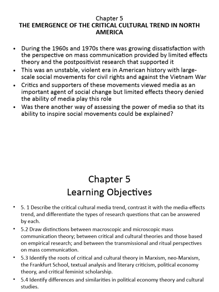 Critical Cultural Trends in Media Theory | PDF | Mass Media | Cultural ...
