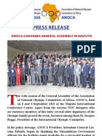 ANOCA Convenes General Assembly Maputo