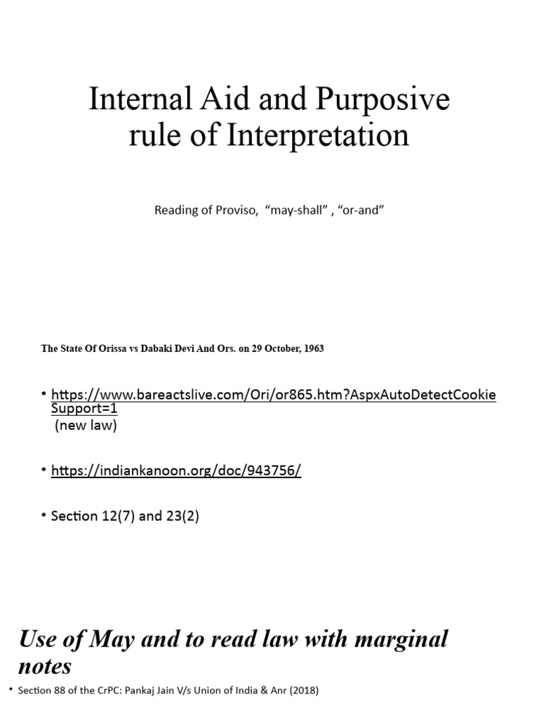 Purposive Interpretation in Law Cases | PDF | Comma | Political Law