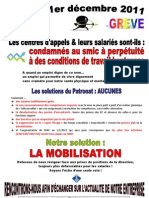 Tract d'appel à la mobilisation pour le 1er décembre de la CGT TELEPERFORMANCE Bordeaux