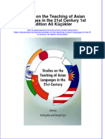 Full Ebook of Studies On The Teaching of Asian Languages in The 21St Century 1St Edition Ali Kucukler Online PDF All Chapter