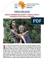 Press Release ANOCA Congratulates Tegla Loroupe.