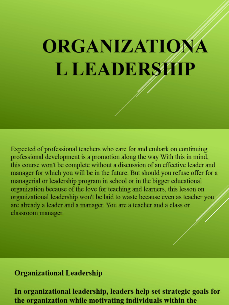 Understanding Organizational Leadership | PDF | Leadership | Teachers