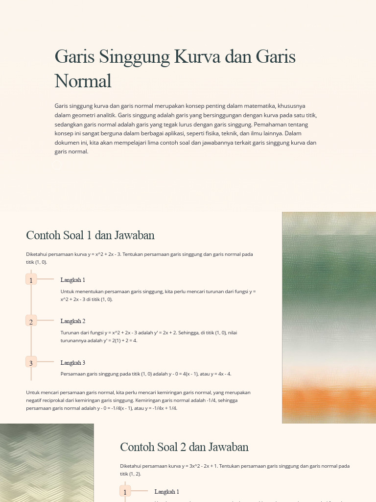 Garis Singgung Kurva Dan Garis Normal | PDF | Metode & Bahan Ajar