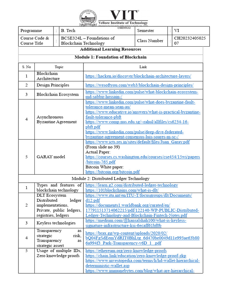 Blockchain Technology Course Resources | PDF | Computer Science ...