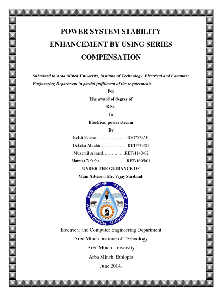 Enhancing Power System Stability with TCSC | PDF | Steady State ...