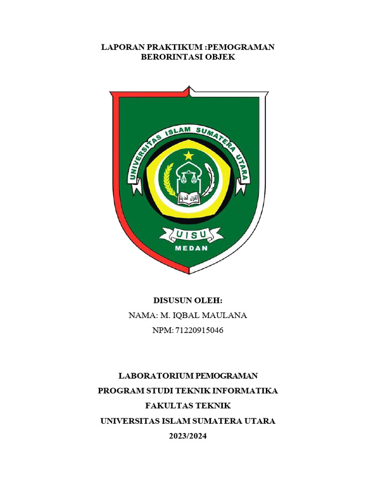 Laporan Praktikum Pemrograman Java | PDF | Seni | Komputer