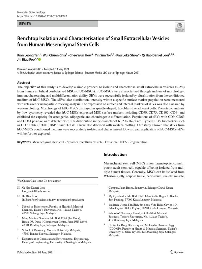 Benchtop Analysis Exos PDF Filtration Antibody