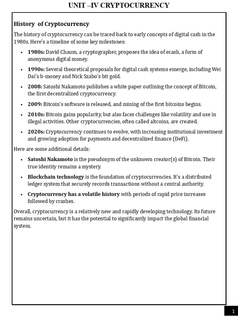 Unit-4 Cryptocurrency | PDF | Cryptocurrency | Bitcoin