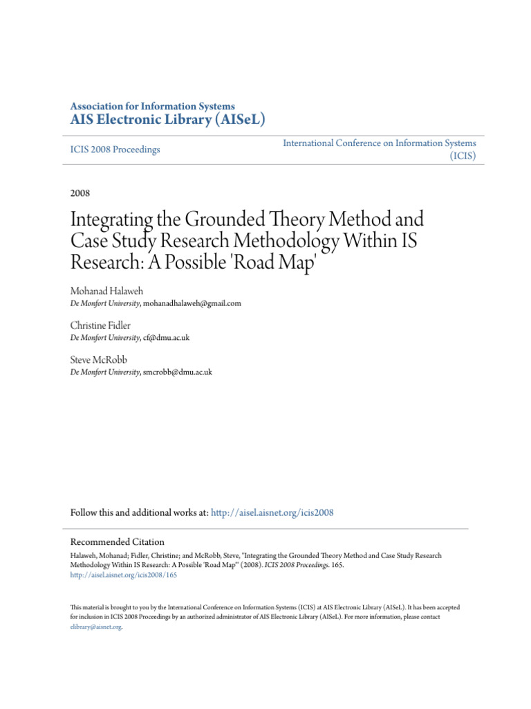 Integrating The Grounded Theory Method and Case Study Research Me | PDF ...
