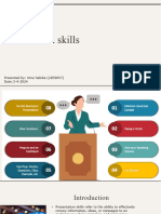 Presentation Skills: Presented By: Ume Habiba (22ES057) Date:3-4-2024