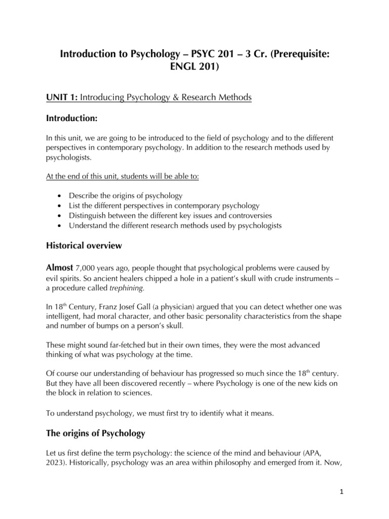 Introduction to Psychology Overview | PDF | Psychology | Mind