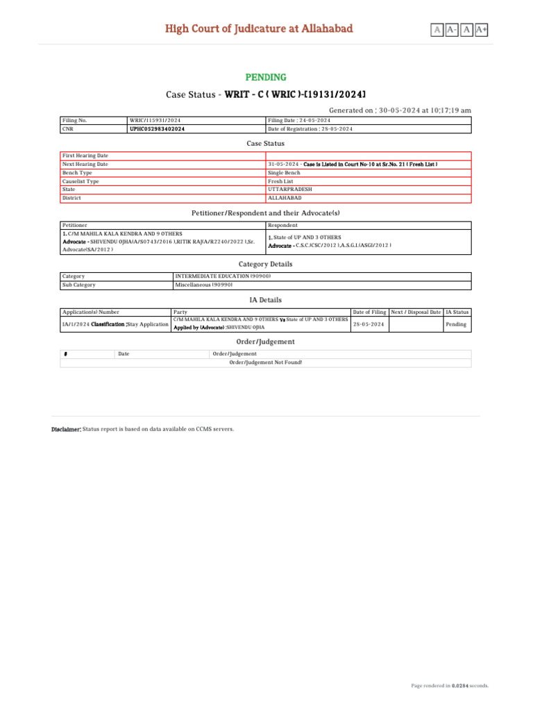 Case status search by case number pdf judiciaries public law
