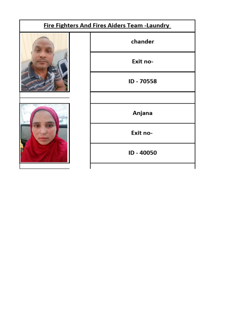 Firefighters & First Aiders Teams List | PDF