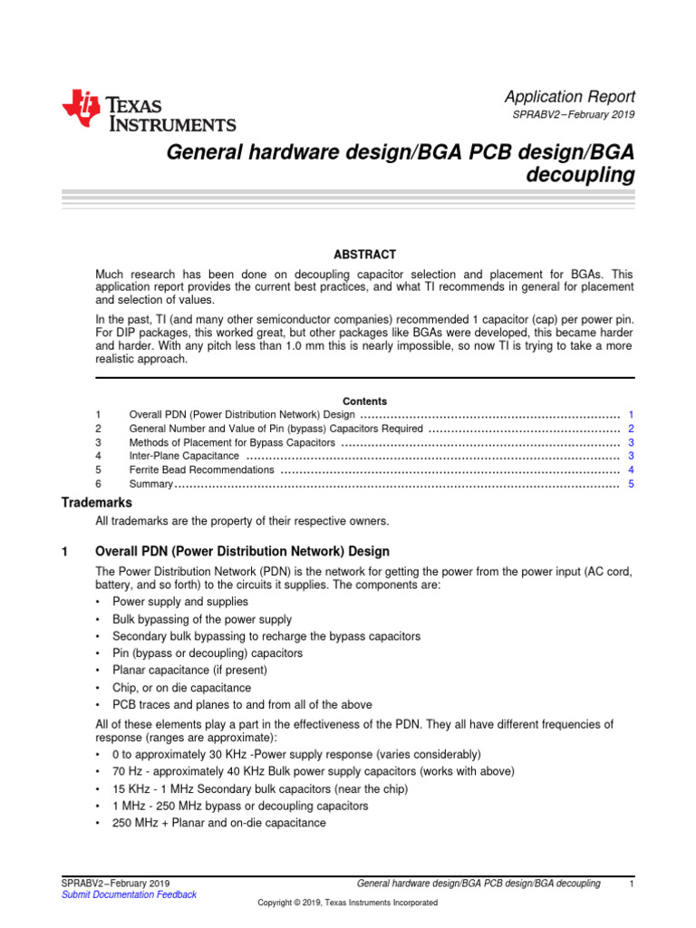 2019-Texas Instruments-BGA Decopling | PDF | Capacitor | Manufactured Goods