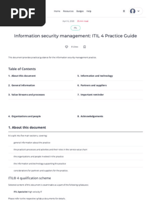 ITIL 4 Practice Guide CM Information Security Management