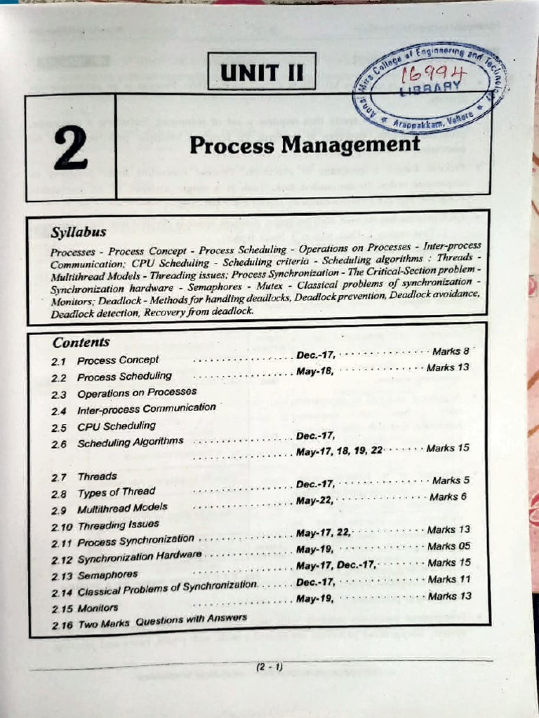 OS Book Unit 2 | PDF