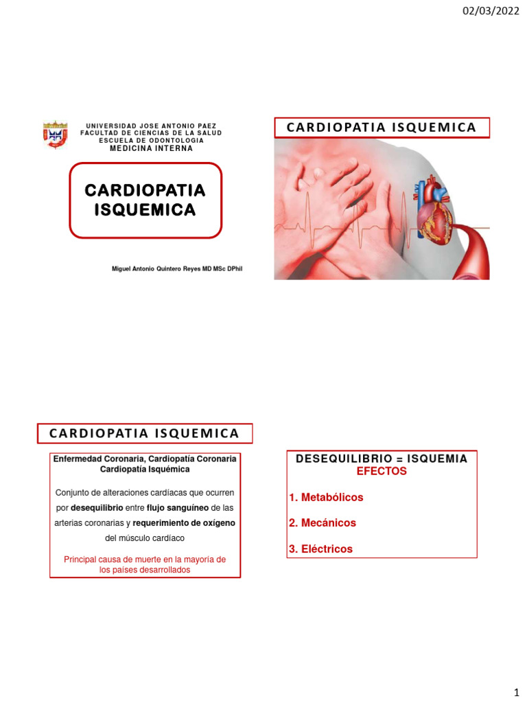2 - Cardiopatia Isquemica 2022 1cr 4x | PDF | Infarto de miocardio ...