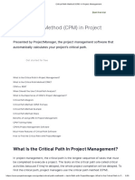 Critical Path Method (CPM) in Project Management