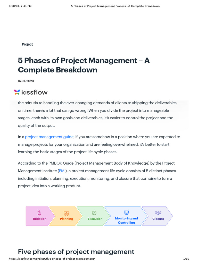 Phases of Project Management Process - A Complete Breakdown | PDF ...