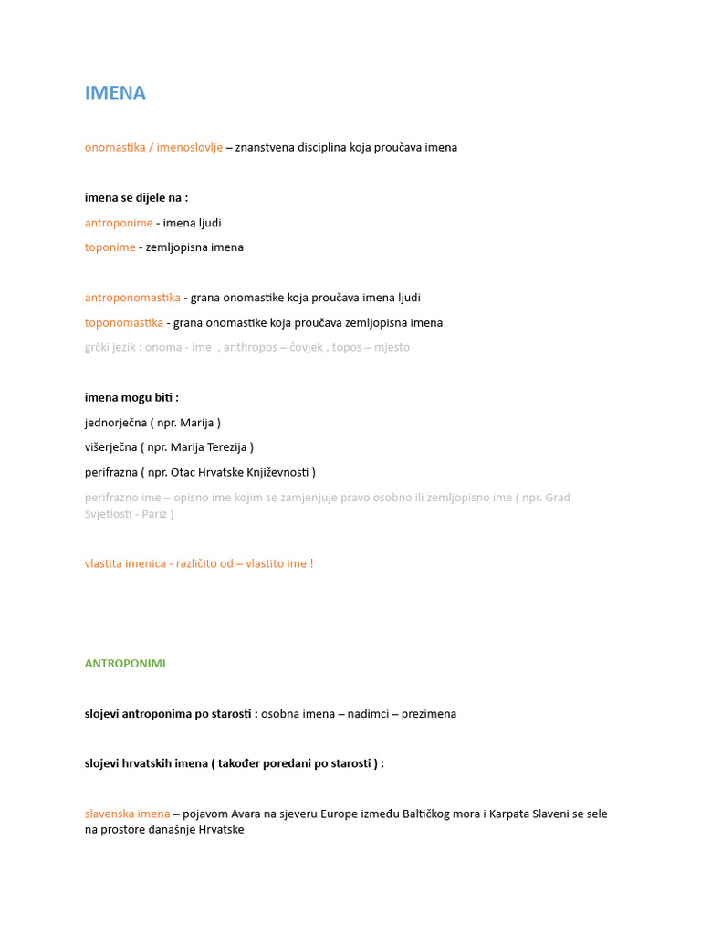 Hrva 4.r - Imena I Frazemi | PDF