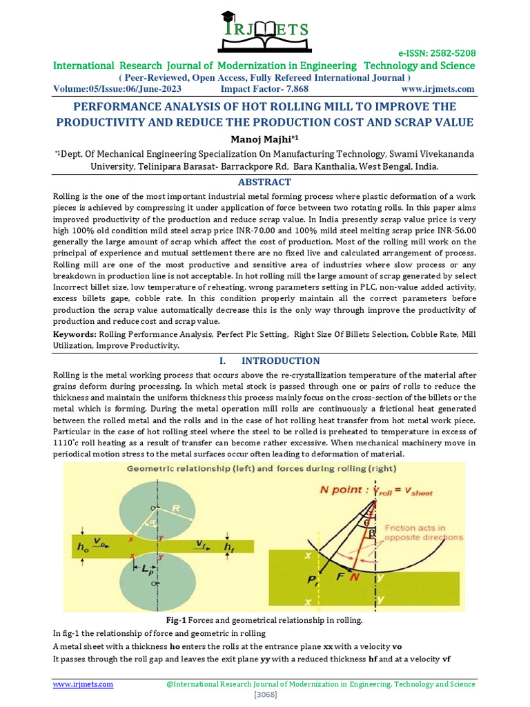 Rolling Mill Download Free Pdf Rolling Metalworking Strength Of