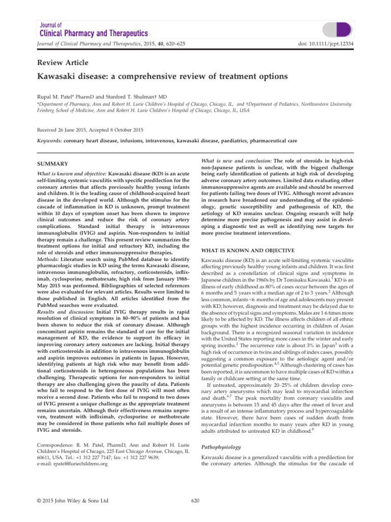 Sindrome De Kawasaki Download Free Pdf Clinical Medicine Medical