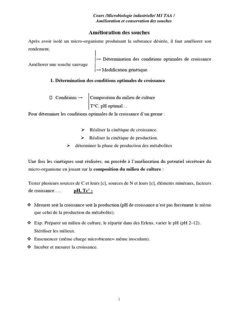 Conservation des souches bactériennes | PDF | Microbiologie | Milieu de ...