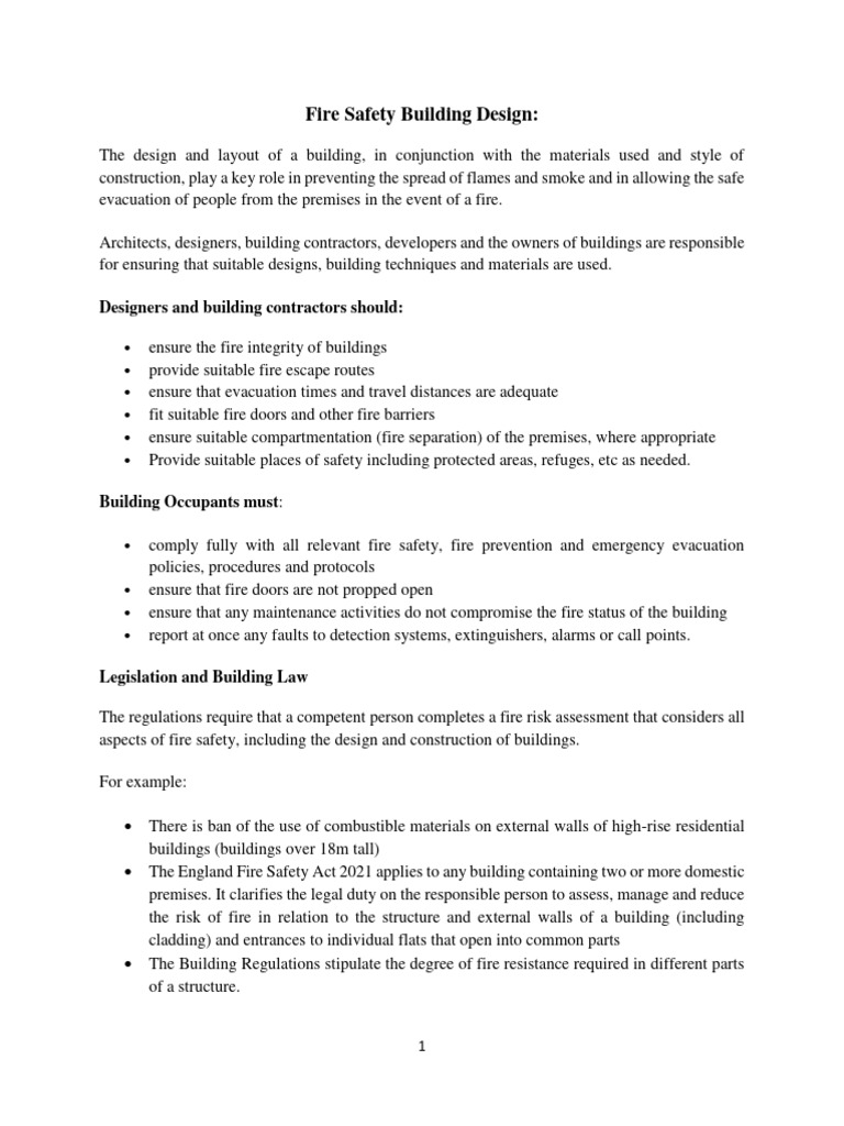 Fire Safety Design Principles and Regulations | PDF | Fire Safety | Fires