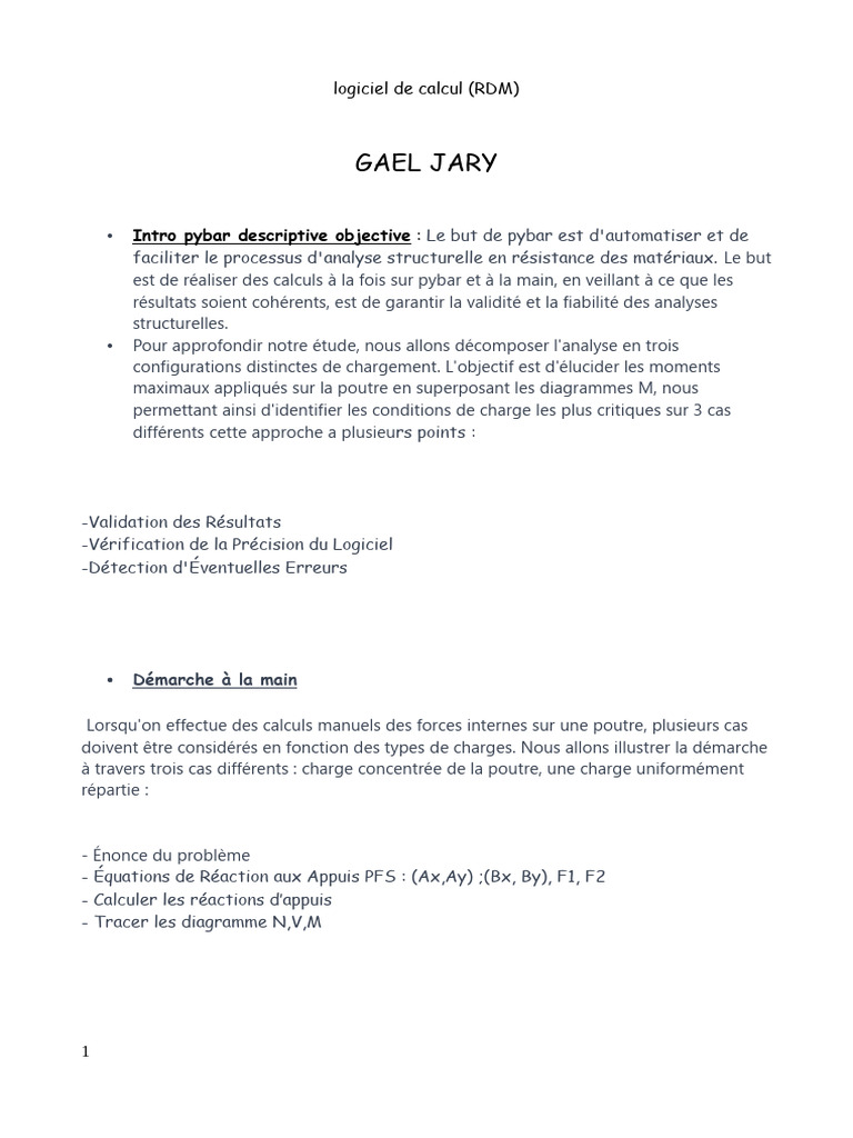 Analyse structurelle avec PyBar | PDF | Flexion (matériau) | Résistance ...
