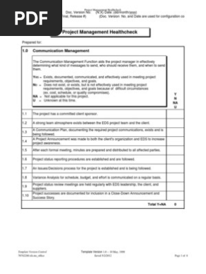 Project Management Health Check
