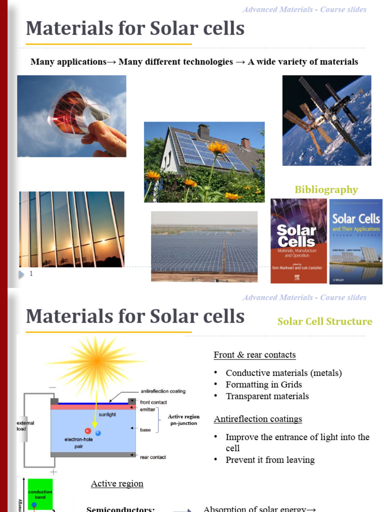Solar Cells Materials - ENG | PDF | Solar Cell | Thin Film Solar Cell
